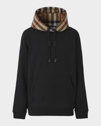 Men's Check-Hood Pullover Sweatshirt