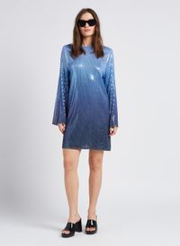 Samsoe Samsoe - Robe courte dos nu à paillettes - Taille L - Bleu