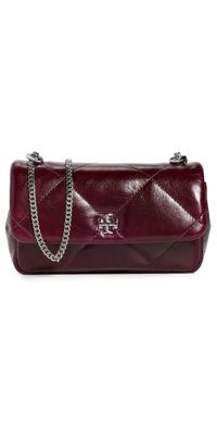 Tory Burch Kira Diamond Quilt Distressed Mini Flap Bag Dark Carmine One Size
