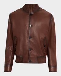 Men's Napa Leather Bomber Jacket