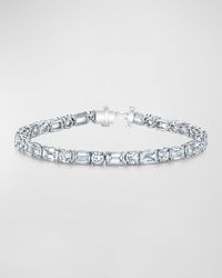 Platinum East-West Alternating Prong-Set Diamond Bracelet, 7.00tcw, 7"L