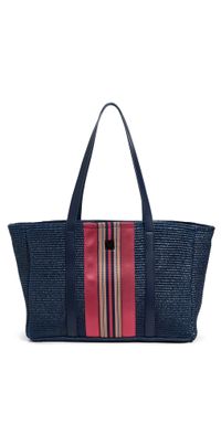 Think Royln Coastal Escape Tote Navy Raffia One Size