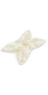 Lele Sadoughi Square Satin Scrunchie Ivory One Size