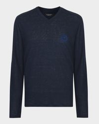 Men's Linen Long-Sleeve Logo T-Shirt