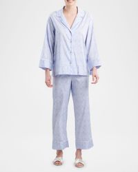 Cropped Infinity-Print Cotton Pajama Set
