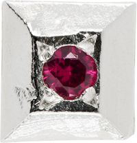 The Ouze SSENSE Exclusive Mini Cut Square Ruby Stud Single Earring