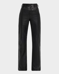 Joan Leather Straight-Leg Pants