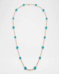 18K Yellow Gold Turquoise Bubble Necklace