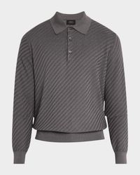Men's Basketweave Polo Sweater