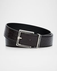 Men's Square-Buckle Leather Belt