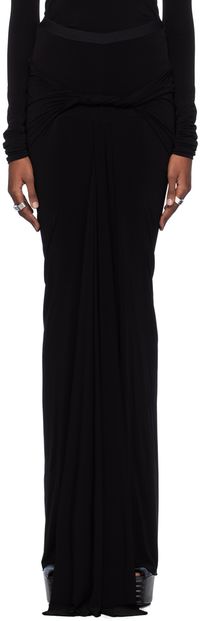 Rick Owens Black Twist Maxi Skirt