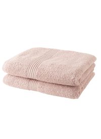 Today Linge De Maison - Lot de 2 serviettes de toilette en coton - Taille 50x90 - Rose