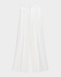 Pleated Sequin Wide-Leg Slouch Trousers