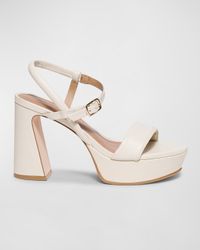Leather Ankle-Strap Platform Sandals