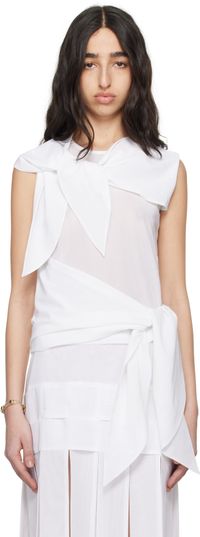 SUPER YAYA White Scarf Blouse