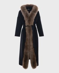Cashmere Wrap Parka Jacket with Select Cashmere Goat Trim