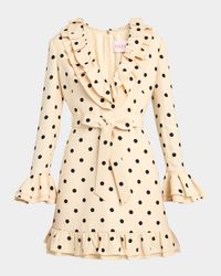 Ruffle Polka Dot Belted Mini Dress