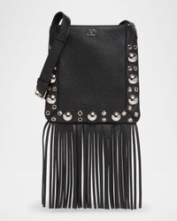 Nellcote Small Fringe Studded Leather Crossbody Bag