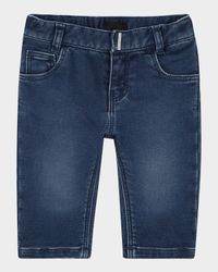 Boy's Logo-Print Denim Trousers, Size 12M-3
