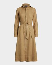 Belted Linen Shirtdress