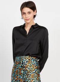 Maison 123 - Chemise col classique satinée - Taille XL - Noir