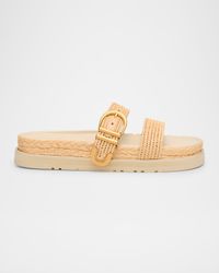 Aida Raffia Double Band Sporty Sandals