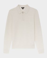 Men's Hamilton Wool Waffle-Knit Half-Zip Polo Shirt