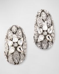 Silver Crystal Hoop Earrings