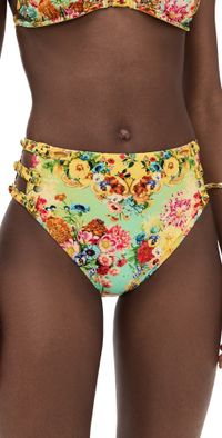 Camilla High Waist Bottoms with Button Detail Aromatic Tiger Flower L