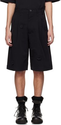 Song for the Mute Black Appliqué Shorts