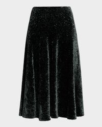 Velvet A-Line Midi Skirt