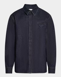Men's Soft Denim Button-Down Shirt