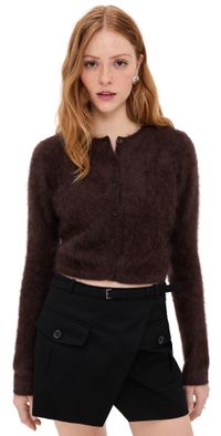 FRAME The Teddy Cashmere Cardigan Coffee XL