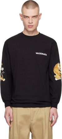 WACKO MARIA Black Crewneck Long Sleeve T-shirt