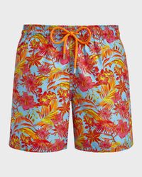 Men's Tahiti Flower-Print Swim Shorts