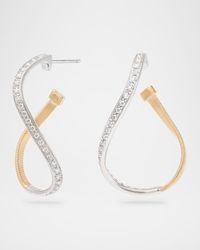 Marrakech 18K Gold Twisted Irregular Diamond Earrings