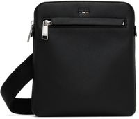 BOSS Black Grained Faux-Leather Bag