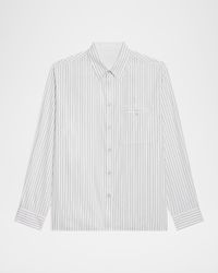 Men's Relaxed-Fit Hairline Stripe Button-Down Shirt
