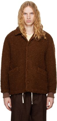 DOCUMENT Blouson brun en bouclé de laine