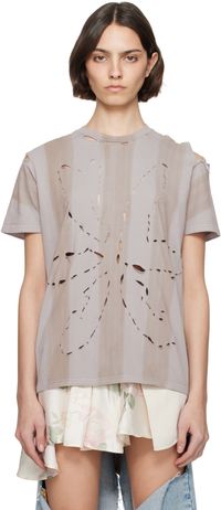 Collina Strada Purple & Brown Remnant Flower T-shirt