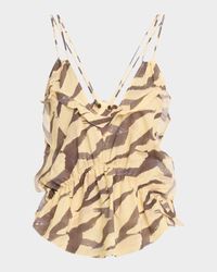 Dariah Tiger-Print Ruffle Top