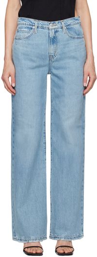 FRAME Blue 'Le Jane Wide Leg' Jeans
