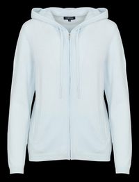 Caroll - Gilet droit à capuche en laine et cachemire - Taille L - Bleu