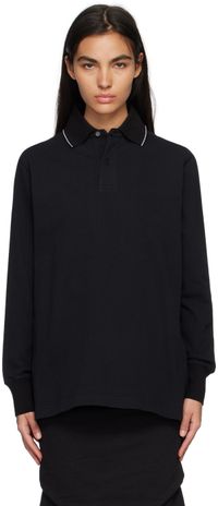 We11done Black Scalloped Edge Polo