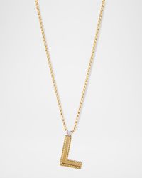 Princess 18K Yellow Gold Diamond Initial Necklace, L