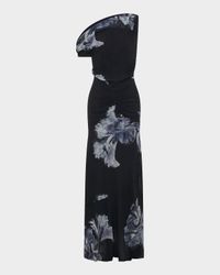 Elza Asymmetric Off-Shoulder Paneled Maxi Dress