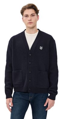Maison Kitsuné Fox Head Milano Lambswool Cardigan Classic Navy XS