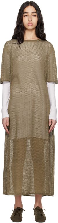 Lauren Manoogian Khaki Pointelle Maxi Dress