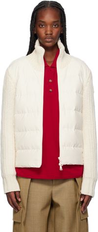 Moncler Off-White Padded Wool & Cashmere Zip-Up Down Cardigan