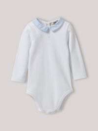 Cyrillus - Body col rayé en coton biologique - Taille 9M - Blanc